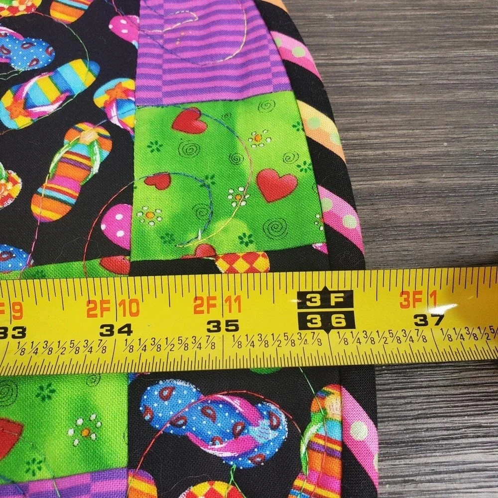 Long Arm Quilted Summer Sandals Table Runner Colorful Flip Flops 36.5
